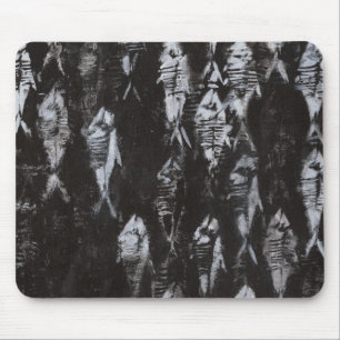 Fossil White Fish on Black Background Mouse Pad