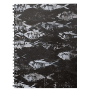 Fossil White Fish on Black Background Notebook
