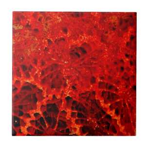 Fossilized coral red dyed stone tile