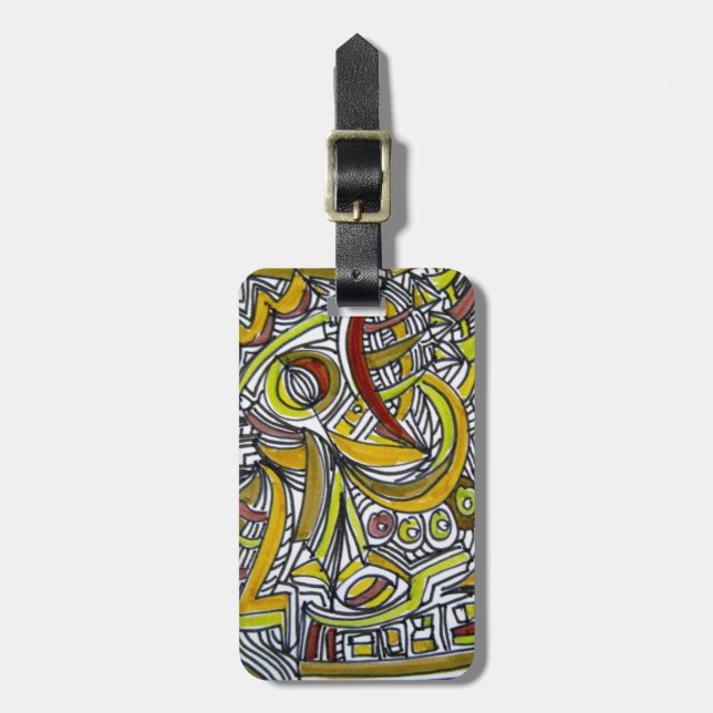 Fossils - Abstract Art Ink Doodle Luggage Tag (Front Vertical)