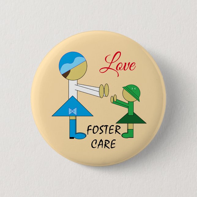 Foster Care  2 Inch Round Button (Front)
