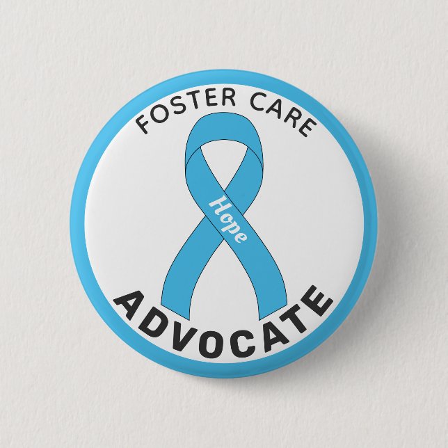Foster Care Advocate Ribbon White Button (Front)