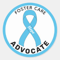 Foster Care Advocate Ribbon White Round Sticker