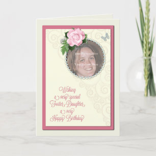 Foster daughter, add a photo,birthday card