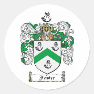 FOSTER FAMILY CREST - FOSTER COAT OF ARMS CLASSIC ROUND STICKER