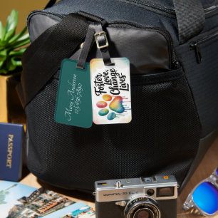 Foster Love Change Lives Heartfelt Paw Print Luggage Tag