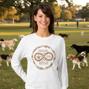 Foster Love Repeat Infinity Wreath Dog Mom T-Shirt