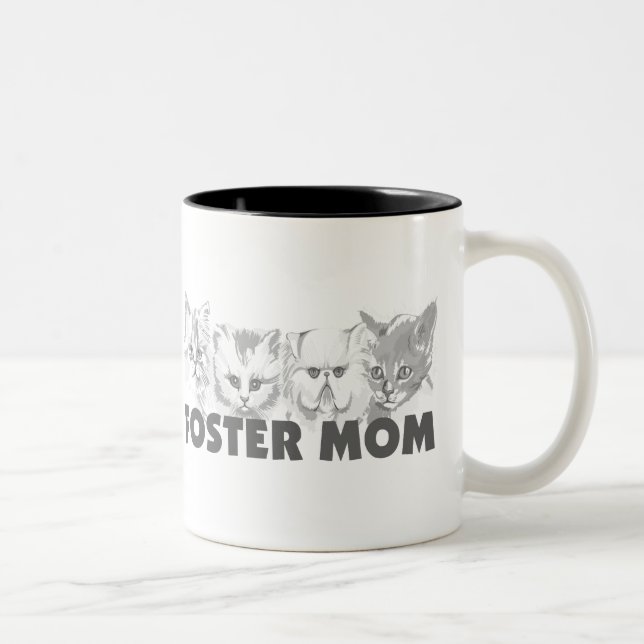 Foster Mom (cats) Two-Tone Coffee Mug (Right)