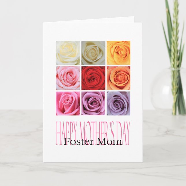 Foster Mom  Happy Mother's Day rose card (Front)