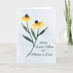Foster Mom on Mothers Day Two Cone Flowers Card