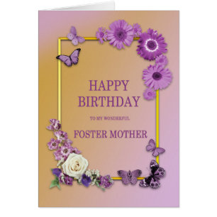Foster Mother Birthday Flowers and Butterflies