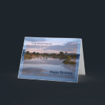 Foster Son, Lake at dawn Birthday card<br><div class="desc">A beautiful view photograph of a lake at dawn with clouds reflecting in the water. A great way to wish someone a Happy Birthday. Copyright Norma Cornes.</div>