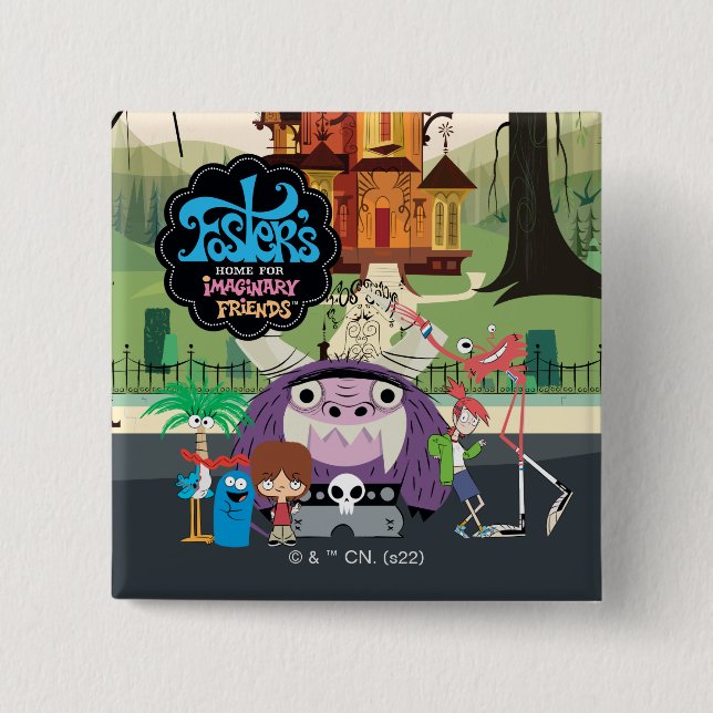 Foster's Home for Imaginary Friends | Hanging Out 2 Inch Square Button (Front)