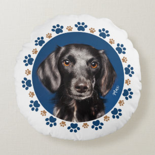 Foto deines Haustieres - Pfötchen Round Pillow