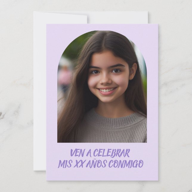 Foto Personalizada Invitación de Cumpleaños Invitation (Front)
