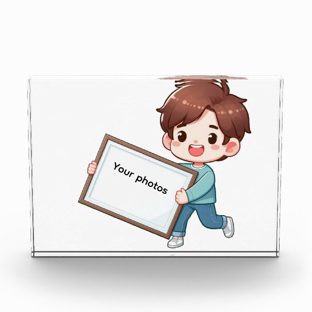 Fotoframe-Design mit Jungen – Heb deinen Moment ho Photo Block (Front)