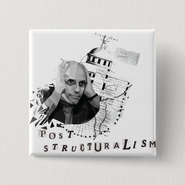 Foucault 2 Inch Square Button (Front)