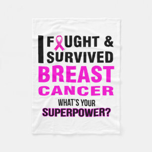 Fought And Survived Breast Cancer T Shirts Fleece Blanket