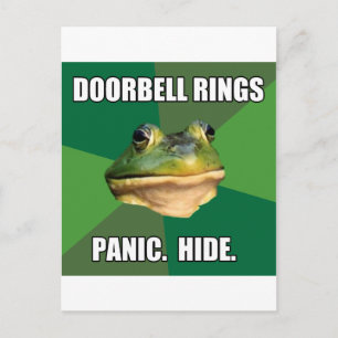 Foul Bachelor Frog Doorbell Rings Postcard