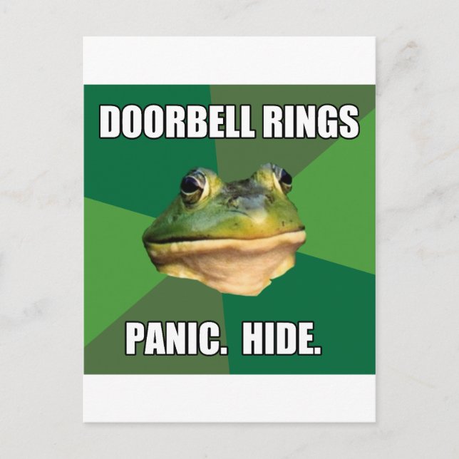 Foul Bachelor Frog Doorbell Rings Postcard (Front)