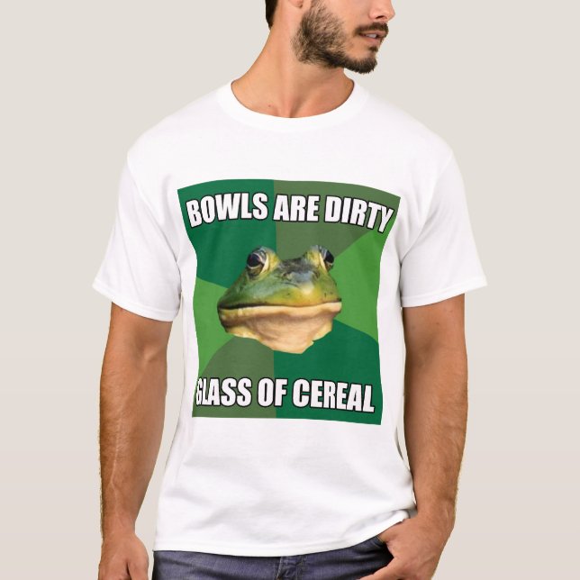 Foul Bachelor Frog Glass of Cereal T-Shirt (Front)