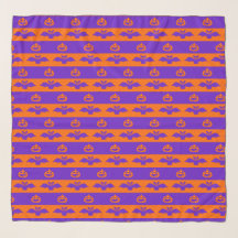 Bats Et Citrouille Orange Et Violet