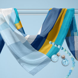 Foulard Bold Blue and Yellow Geometric
