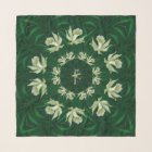 CB Green Orchidées Emerald Carré Chiffon Scarf