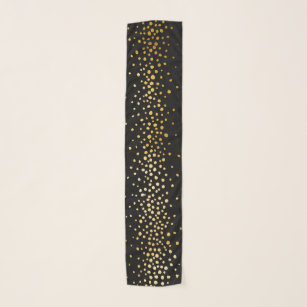 Foulard Charme de noir de confettis d'or de Faux