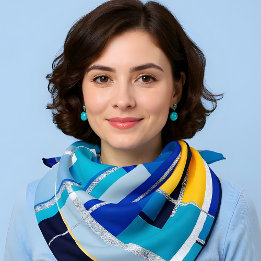 Foulard Maximalist Blue Abstract