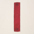Monogramme noir en soie satinée rouge