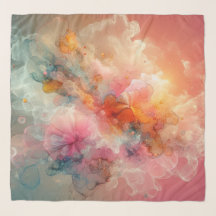 Paysage d'encre de nuage floral abstrait