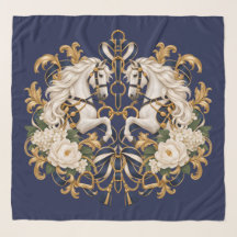 Foulard pour cheval équestre de luxe | Navy Or & I