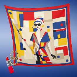Foulard Retro Geometric of a Woman