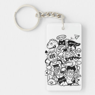 Foule de personnages de dessins animés excentrique