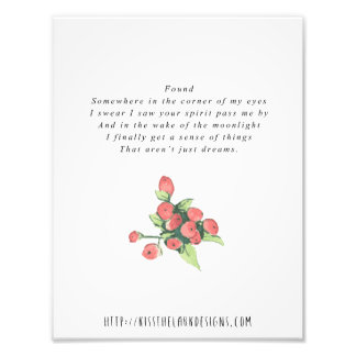 Found - 8.5 x 11 Poetry Printable Photo Print