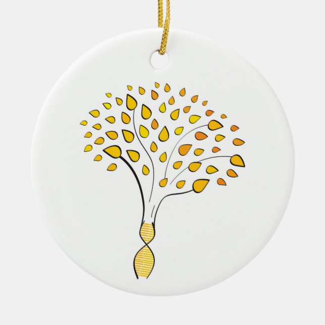 Found Family DNA Tree Ceramic Ornament (Front)