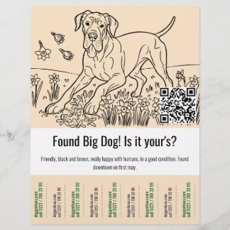 Found Great Dane Template Tear Off  Flyer