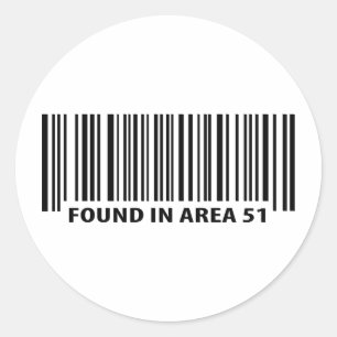found in area 51 icon classic round sticker