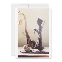 Found items driftwood and stone sculpture