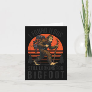 Found jesus looking for bigfoot retro vintage card