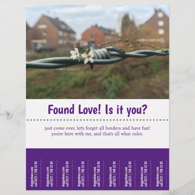 Found Love Tear Off  Flyer (Front)