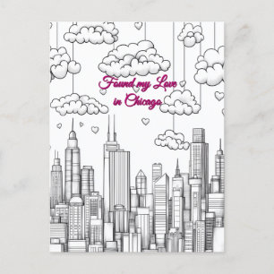 Found my Love in Chicago Valentine's Day Postcard