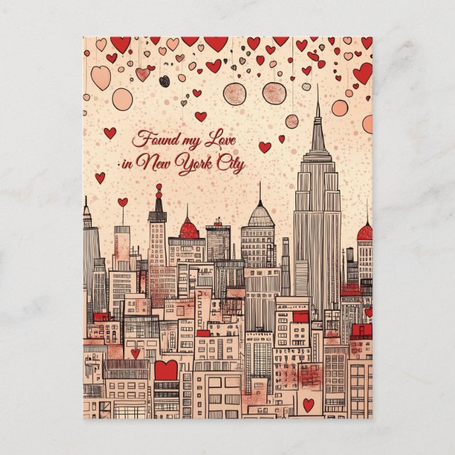 Found my Love in New York City Valentine's Day Postcard (Front)