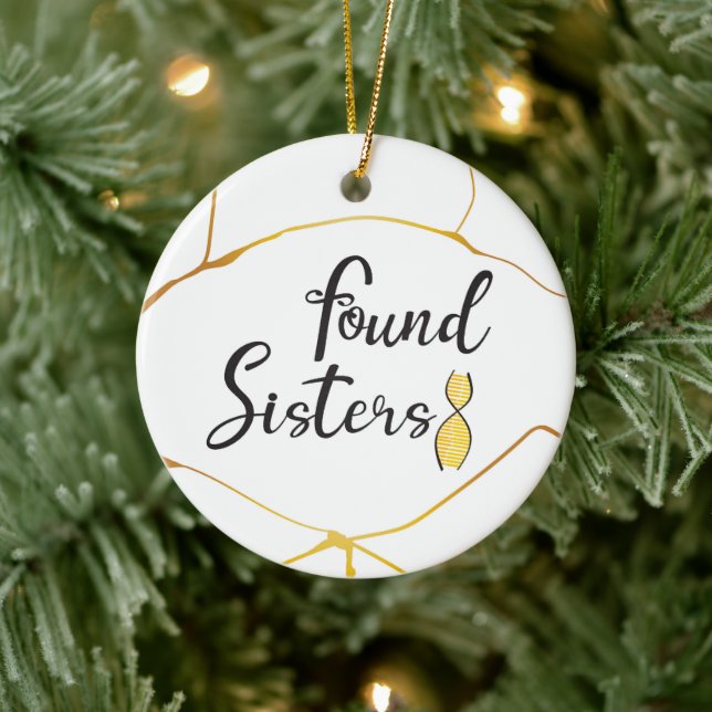 Found Sisters DNA Tree Ceramic Ornament (Tree)