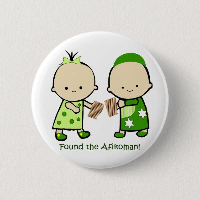 Found the Afikoman 2 Inch Round Button (Front)