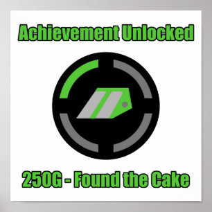 Found the Cake - Achievement Unlocked Poster
