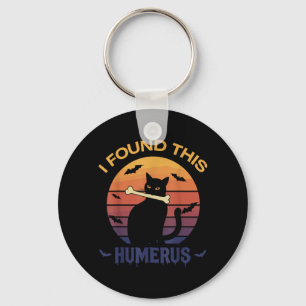 Found This Humerus Shirt Halloween Black Cat Keychain