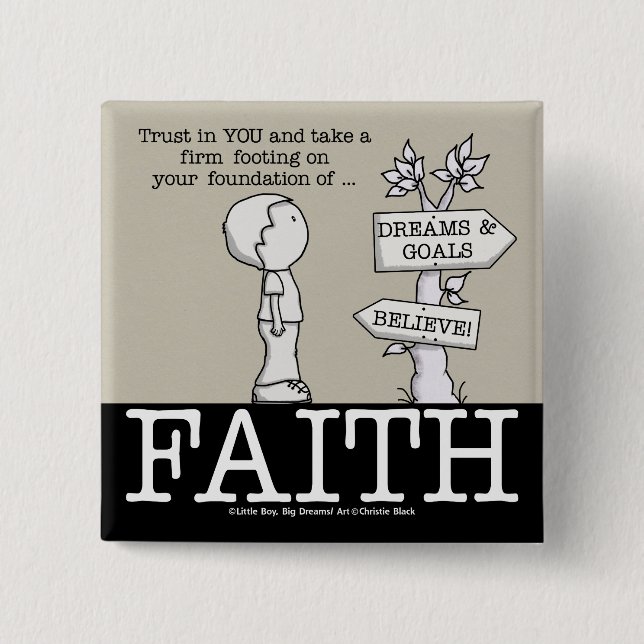 Foundation of Faith 2 Inch Square Button (Front)