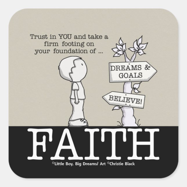 Foundation of Faith Square Sticker (Front)
